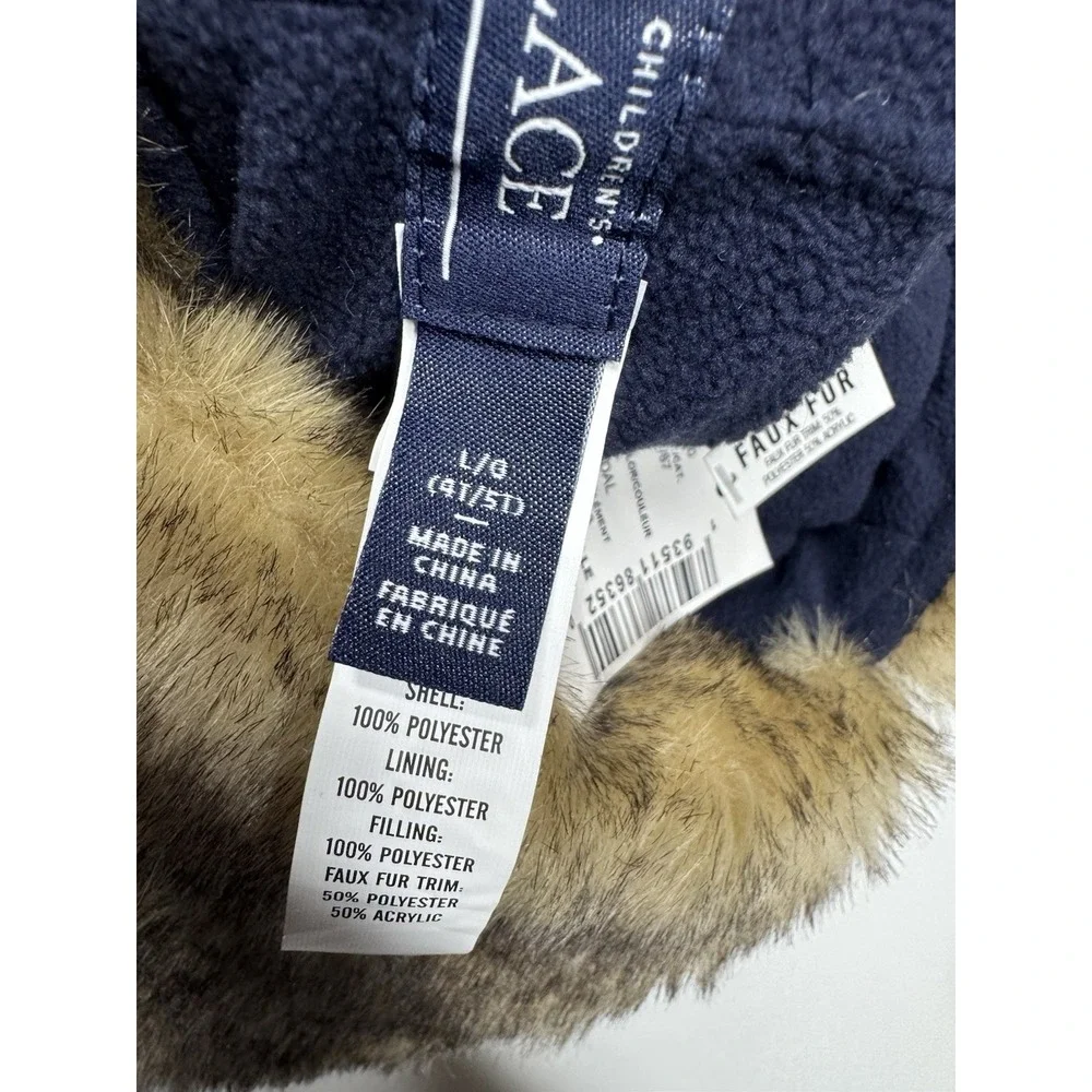 Childrens Place Trapper Hat Size Large (4T-5T) Dinosaurs NWT Winter Warm Soft